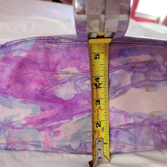 Prada leather hobo tote bag purple Pink blue white yellow grey ivory tie dyed - Picture 14 of 16